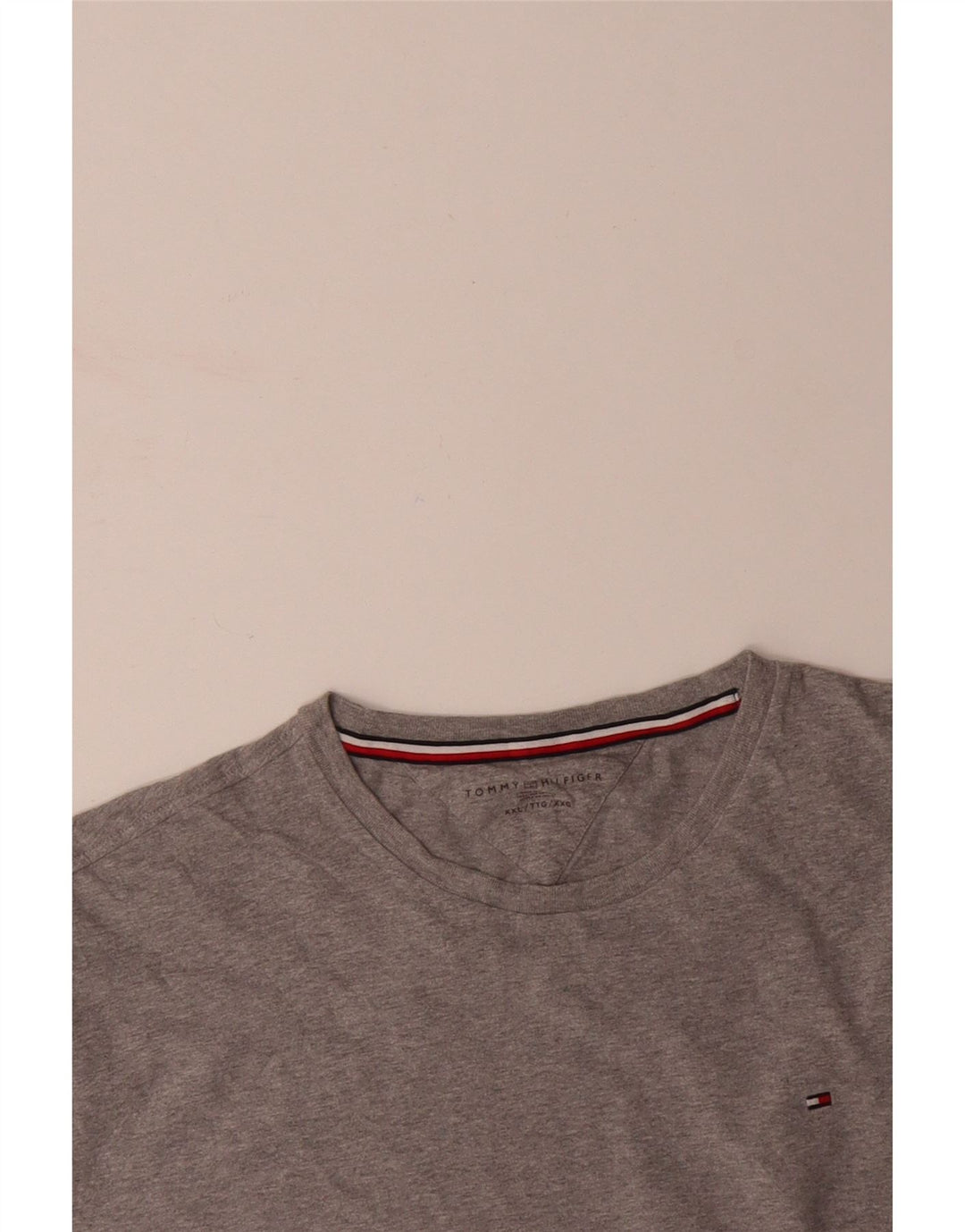 TOMMY HILFIGER Mens T-Shirt Top 2XL Grey Cotton