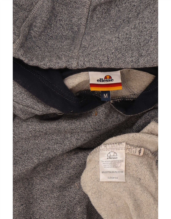 Męski sweter z kapturem Ellesse z grafiką, średnioszary, bawełniany w cętki
