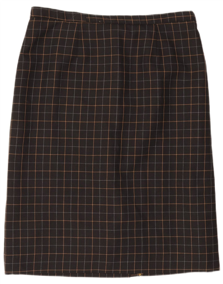 Prosta spódnica damska VINTAGE W34 w dużą czarną kratkę