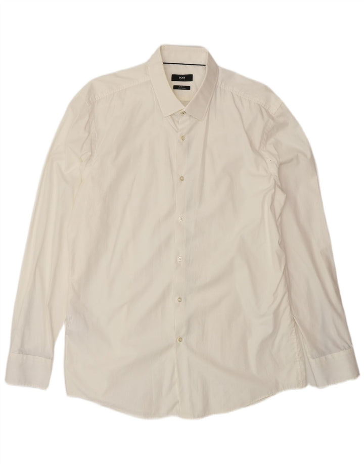 Koszula męska Hugo Boss Slim Fit, rozmiar 44 17 1/2 XL, biała bawełna