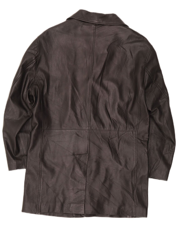 Vintage męski płaszcz skórzany UK 36 Small Black