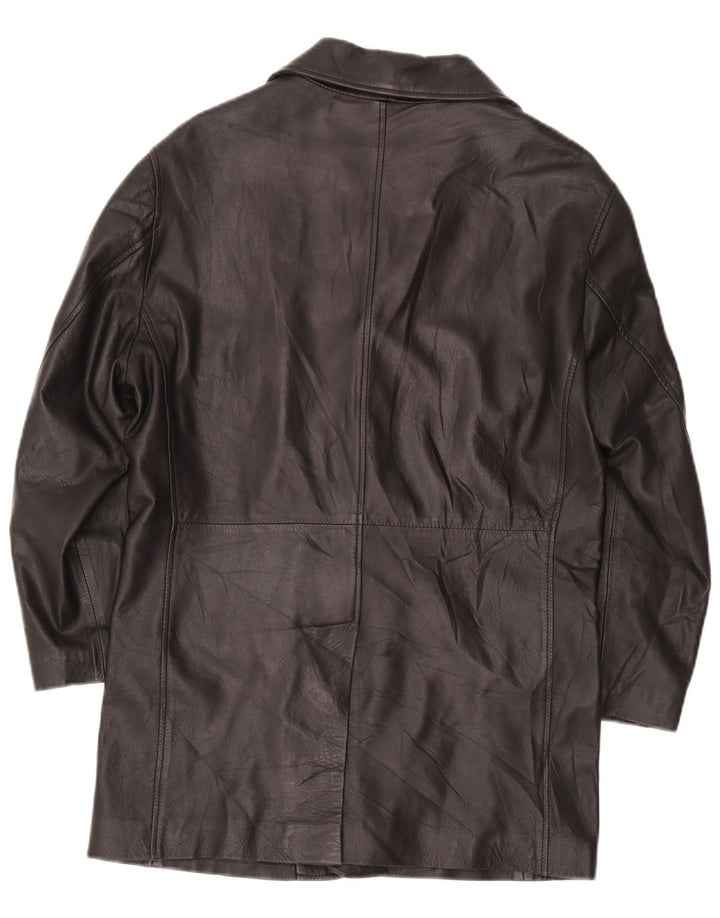 Vintage męski płaszcz skórzany UK 36 Small Black