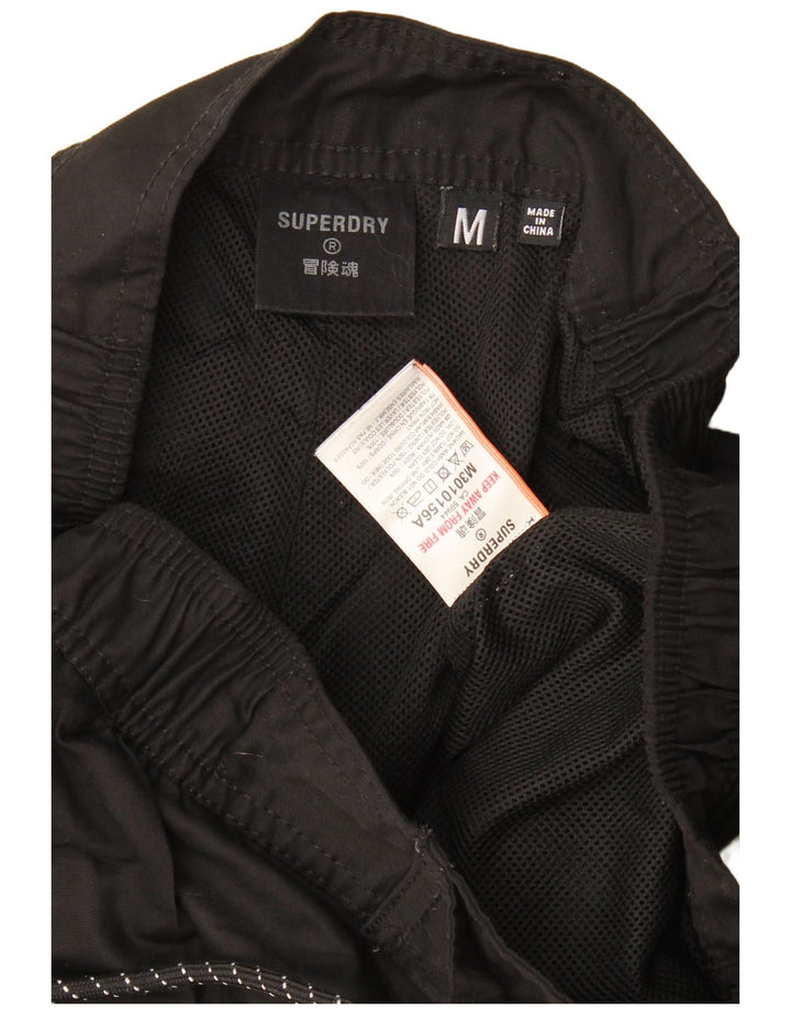 Męskie spodenki kąpielowe Superdry z grafiką, średni czarny poliester