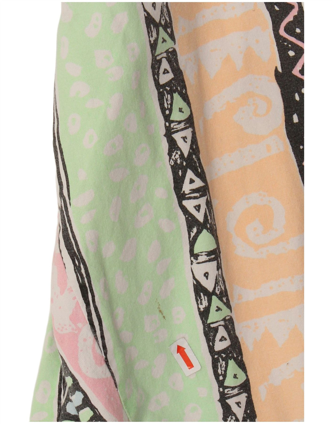 Niebieskie damskie zwężane spodnie z wysokim stanem W34 L31 Wielokolorowe geometryczne