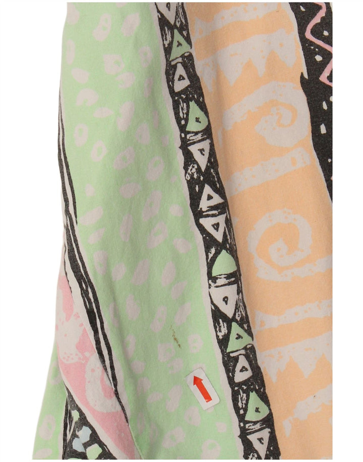 Niebieskie damskie zwężane spodnie z wysokim stanem W34 L31 Wielokolorowe geometryczne