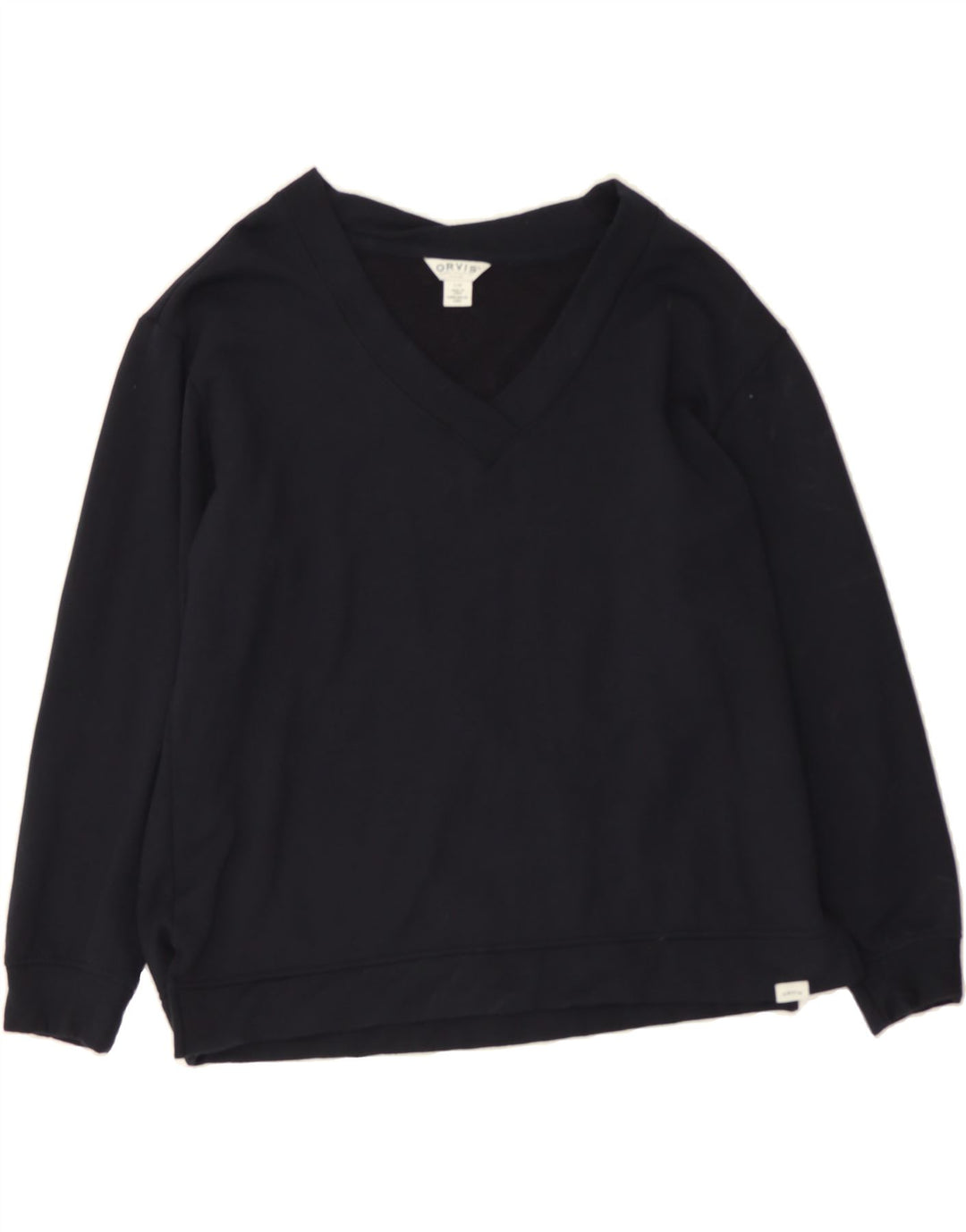 ORVIS Womens Loose Fit Sweatshirt Jumper UK 16 Large Black Vintage Orvis and Second-Hand Orvis from Messina Hembry 
