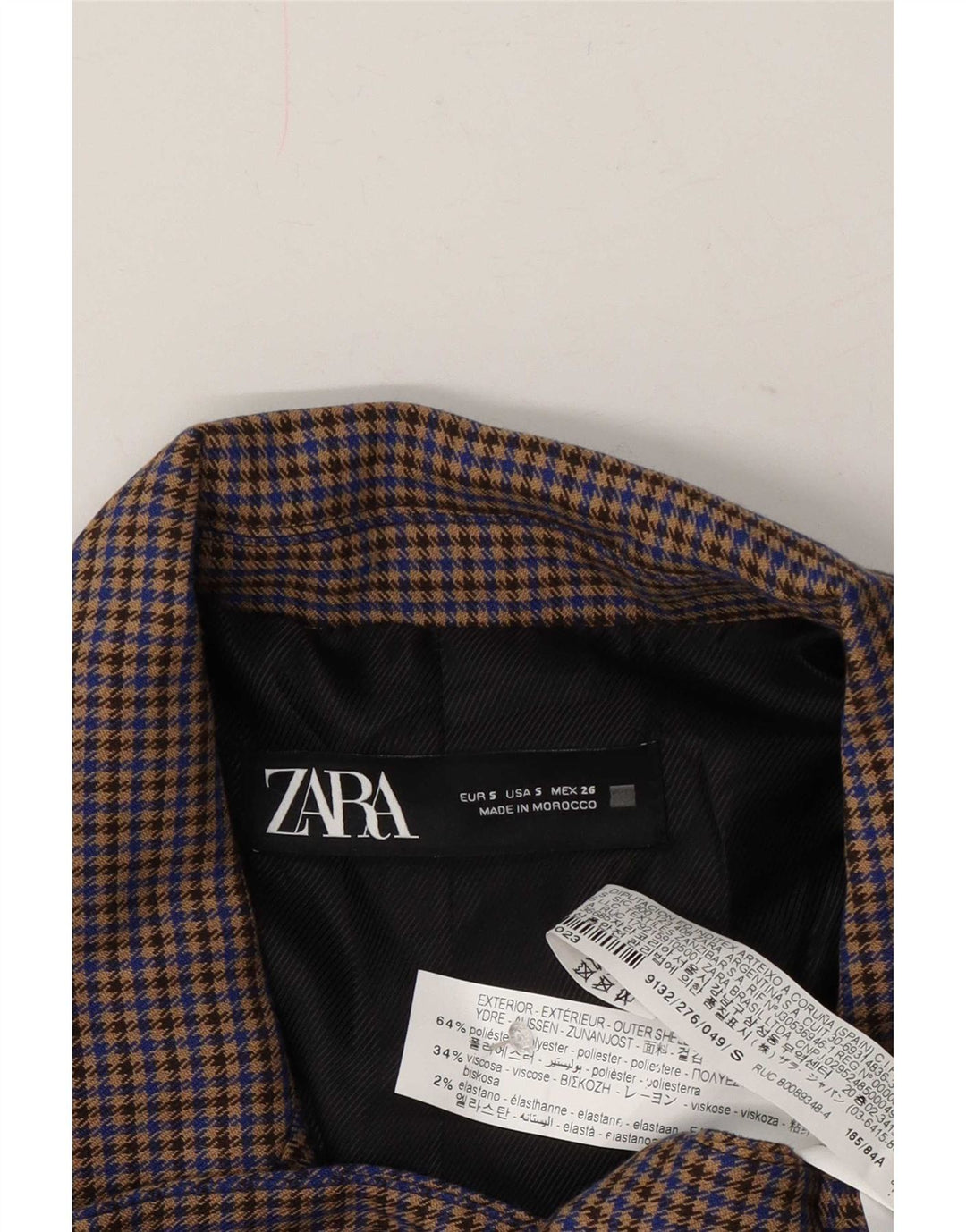 Damska marynarka oversize Zara UK 10, mała, wielobarwna pepitka