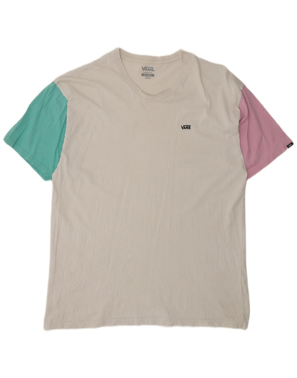 Męska koszulka t-shirt Vans Classic Fit, 2XL, biała, z blokami kolorów