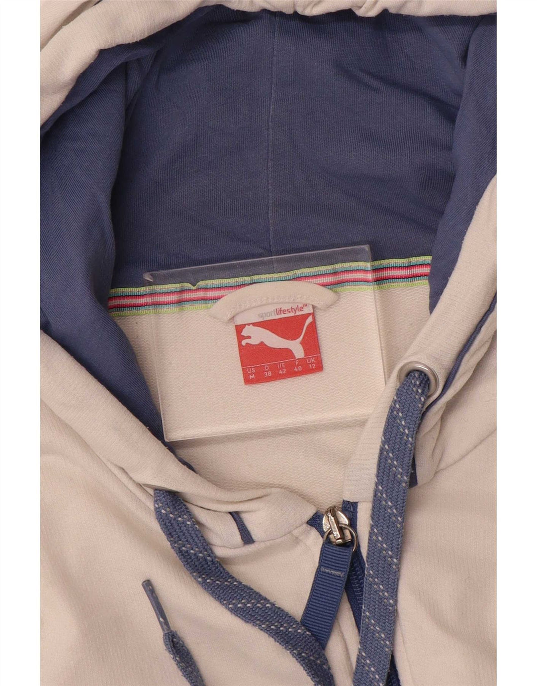Damski sweter Puma z kapturem i zamkiem UK 12, średni biały