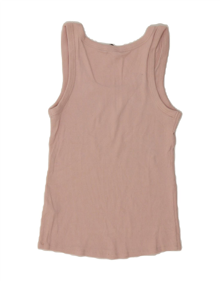 MARKS & SPENCER Womens Vest Top UK 12 Medium Pink Cotton Vintage Marks & Spencer and Second-Hand Marks & Spencer from Messina Hembry 