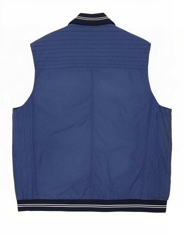 Męska wyściełana kamizelka Paul & Shark Graphic UK 46 3XL Niebieski nylon z blokami kolorów