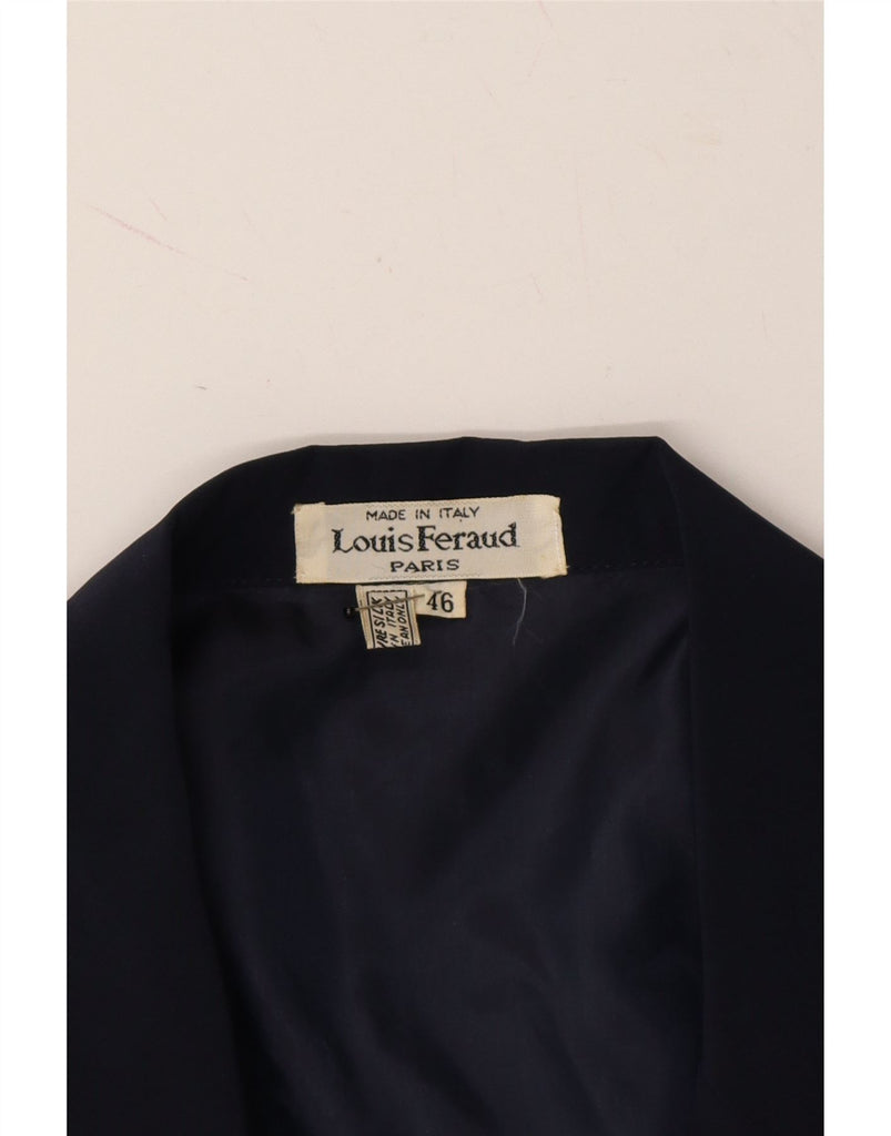 LOUIS FERAUD Womens 1 Button Blazer Jacket IT 46 Large Navy Blue Vintage Louis Feraud and Second-Hand Louis Feraud from Messina Hembry 