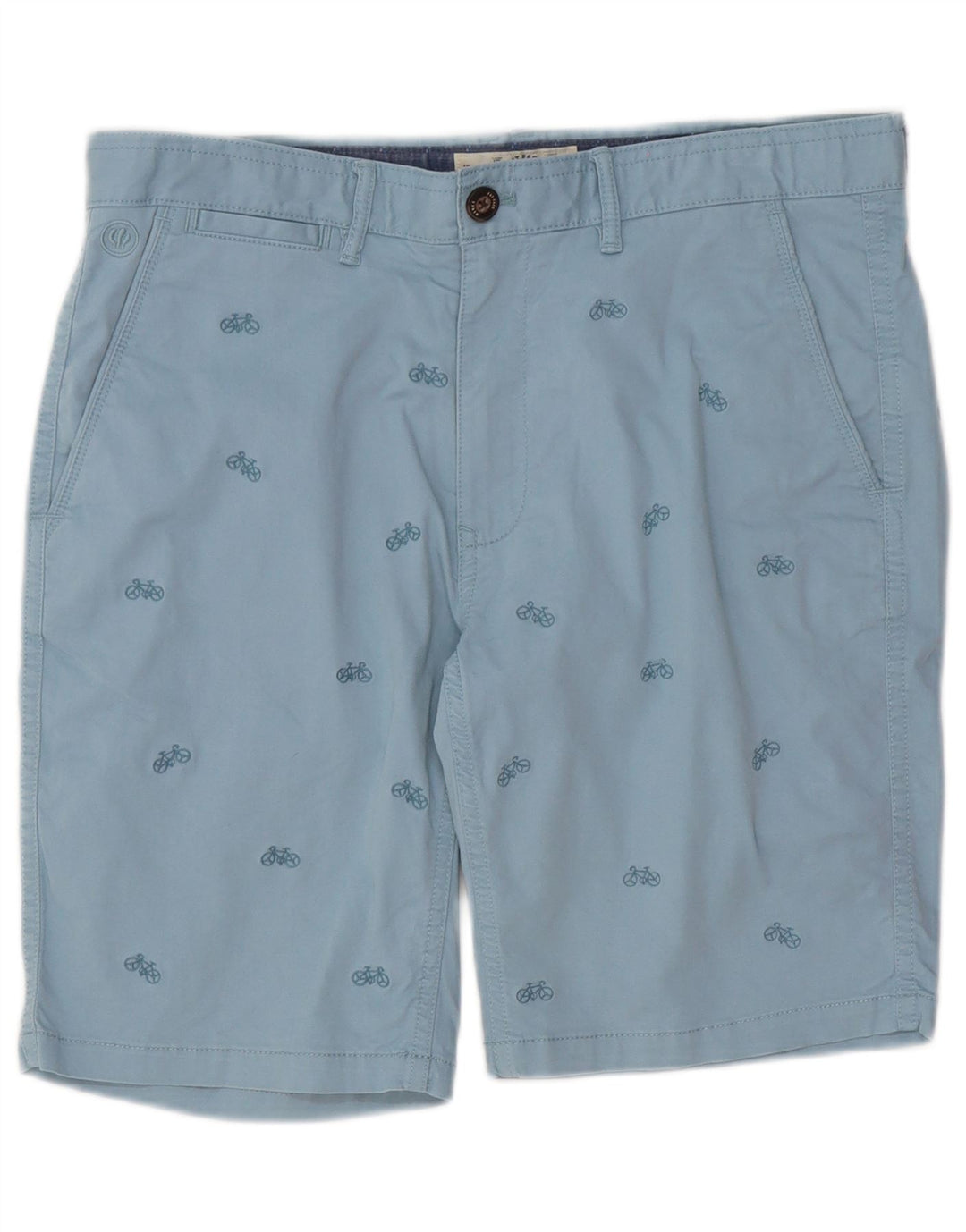 Męskie spodenki Chino Fat Face W34, duże, niebieskie, bawełniane w cętki
