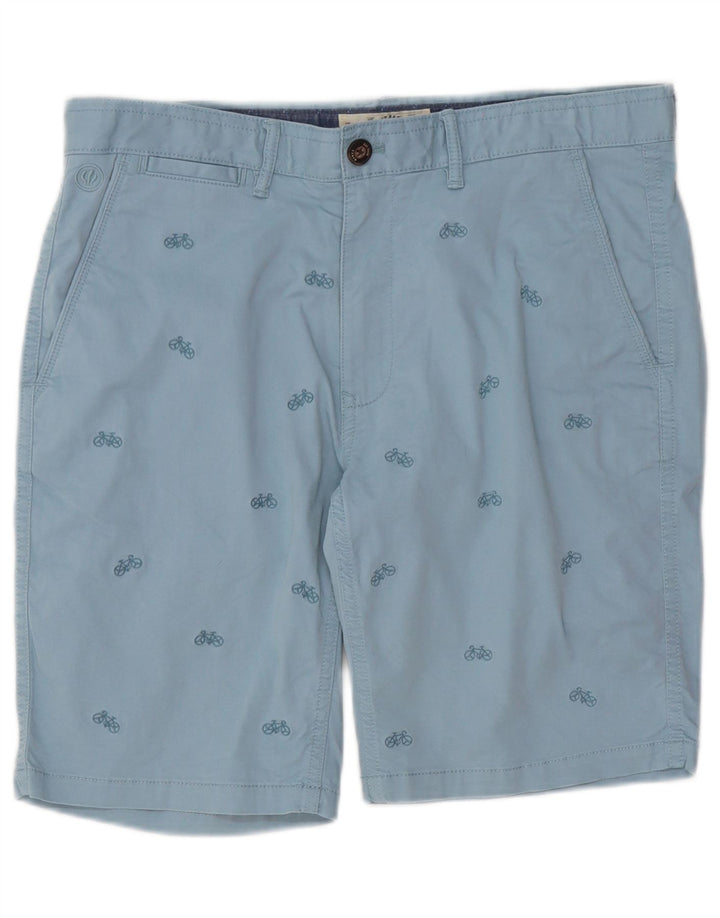 Męskie spodenki Chino Fat Face W34, duże, niebieskie, bawełniane w cętki