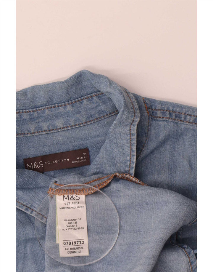 Marks & Spencer Damska koszula dżinsowa oversize UK 10 Small Blue Lyocell