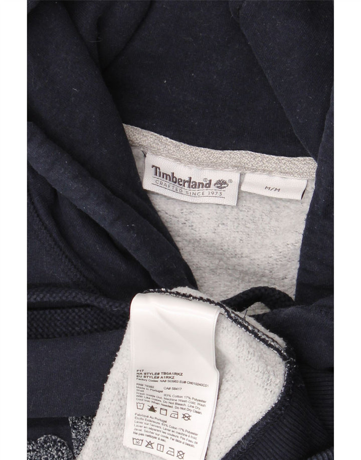 Męski sweter z kapturem i grafiką TIMBERLAND, średni granatowy, bawełniany