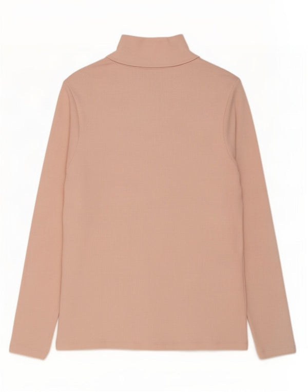 Marks & Spencer Damski top z zamkiem i długim rękawem, UK 18 XL, różowy, bawełniany