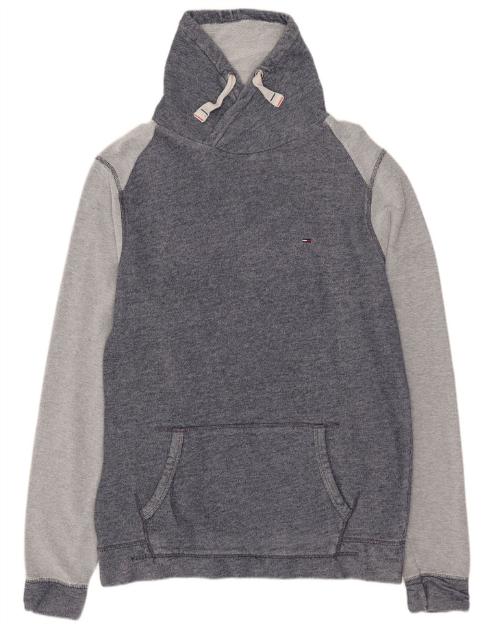 Męski sweter TOMMY HILFIGER XL, granatowy, bawełniany w bloki kolorów