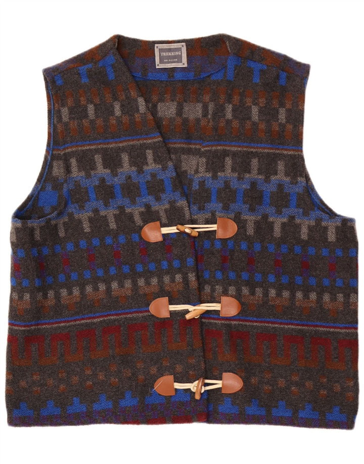 Kamizelka damska VINTAGE UK 20 2XL Szara geometryczna