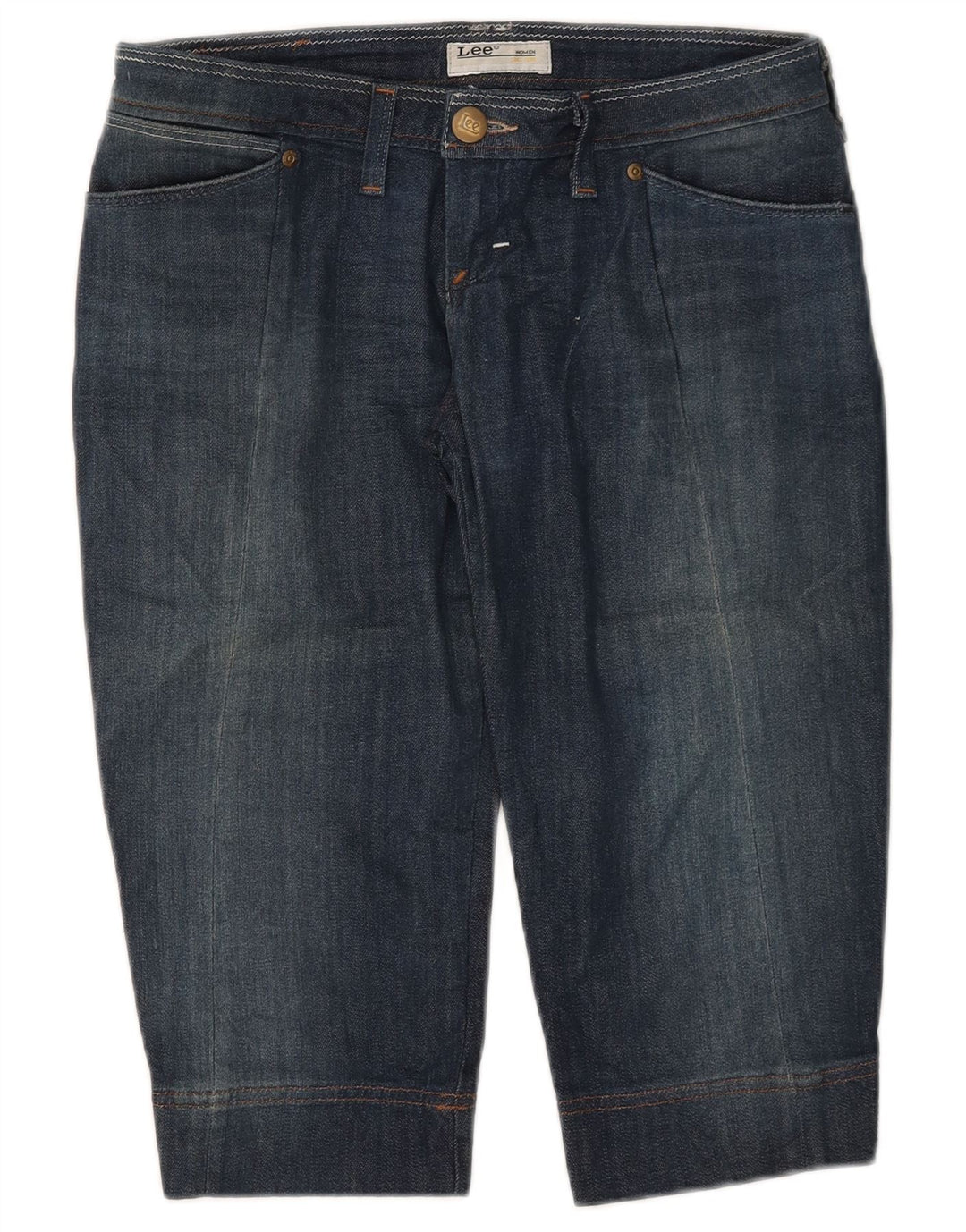 Damskie jeansy Lee Crystal Capri W30 L16 Granatowe, bawełniane