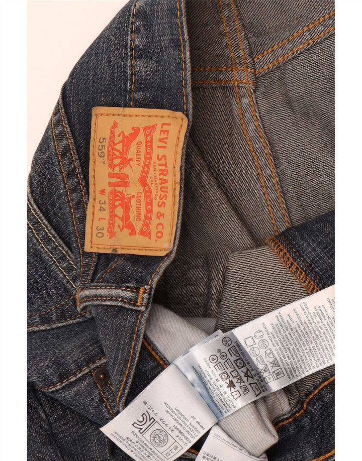 Męskie jeansy Levi's 559 Straight W34 L30 Niebieskie bawełniane