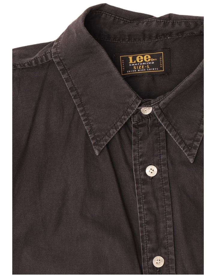 Męska koszula z krótkim rękawem Lee, duża, czarna, bawełniana