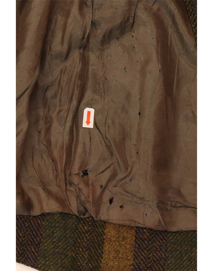 Damska kurtka bomberka w stylu vintage UK 16, duża wełniana w paski khaki