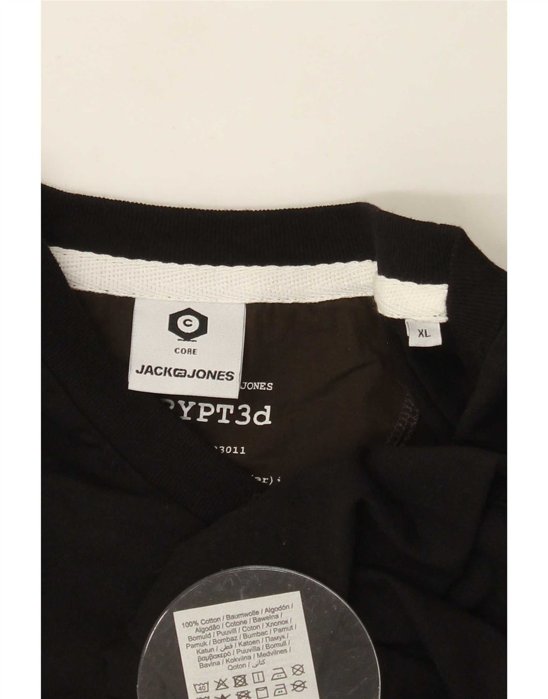 Męski top Jack & Jones z długim rękawem XL, czarny, bawełniany