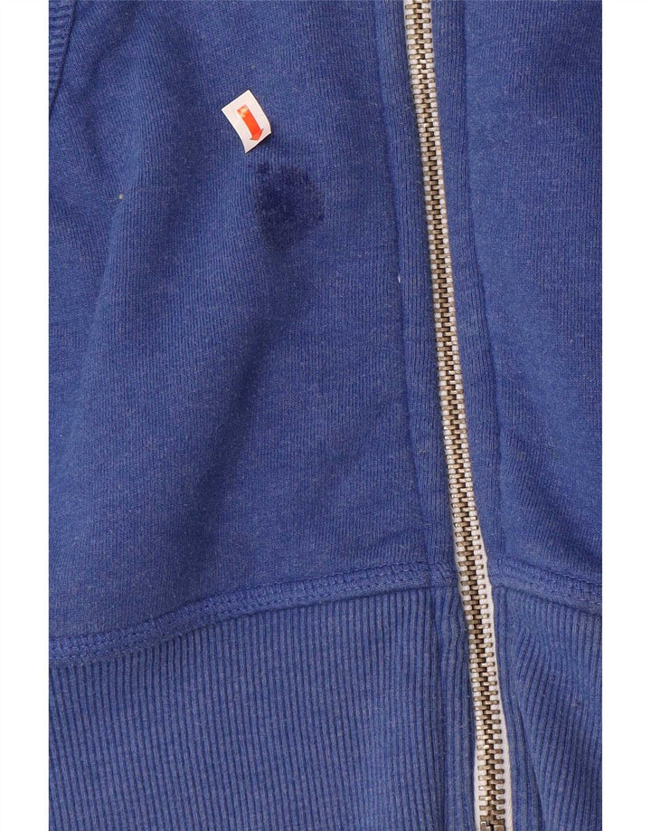Męski sweter z kapturem i zamkiem błyskawicznym Superdry, mały, niebieski, bawełniany
