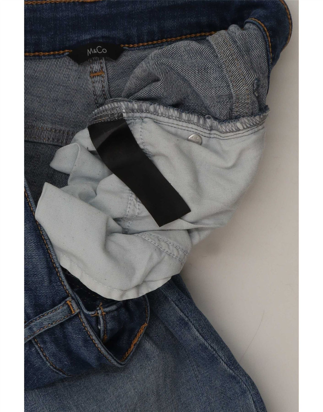 Damskie jeansy M&Co w trudnej sytuacji, UK 12 Medium W28 L28 Niebieskie