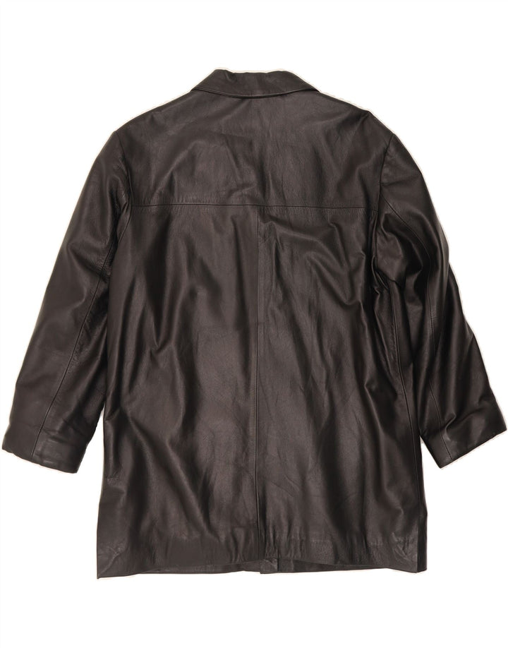 VINTAGE Womens Leather Jacket IT 46 Large Black Leather Vintage Vintage and Second-Hand Vintage from Messina Hembry 