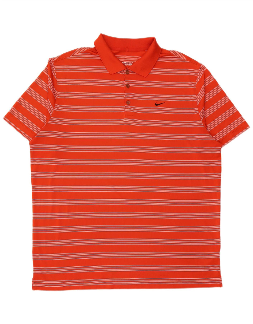 Męska koszulka polo Nike Dri Fit 2XL, poliester w pomarańczowe paski