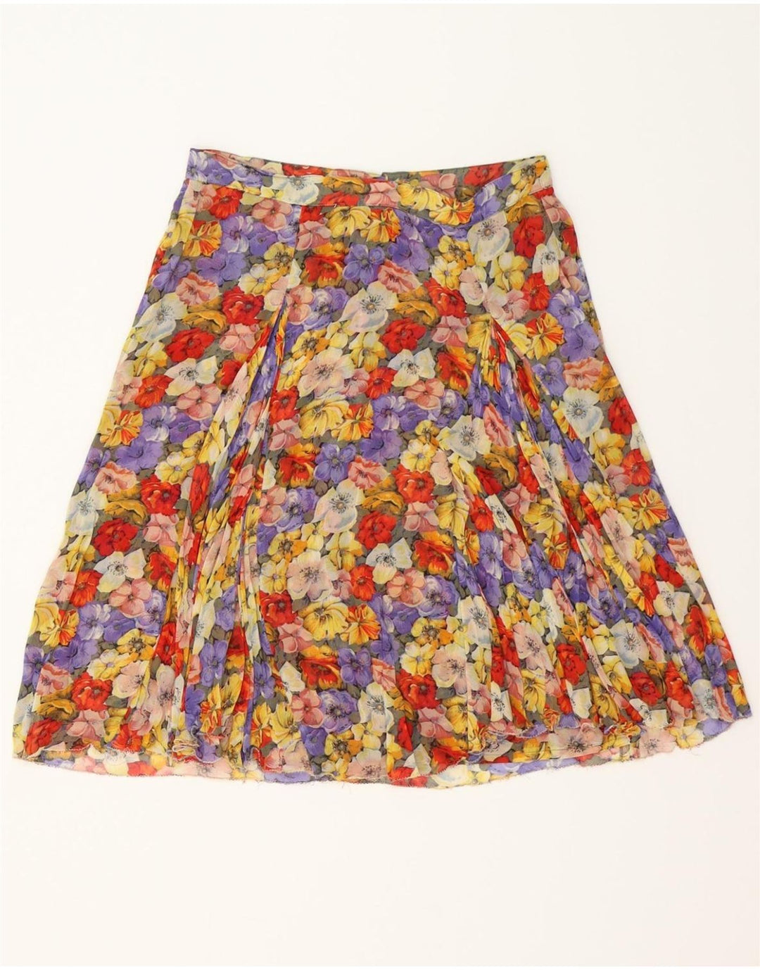 VINTAGE Womens A-Line Skirt W29 Medium Multicoloured Floral Vintage Vintage and Second-Hand Vintage from Messina Hembry 