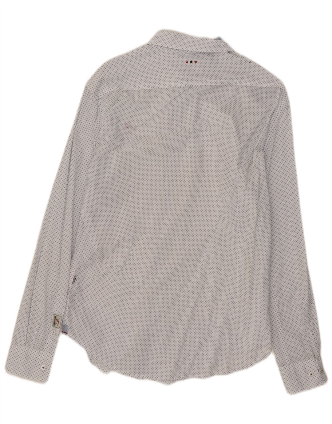 Koszula męska Napapijri Slim Fit, średnia, biała w cętki