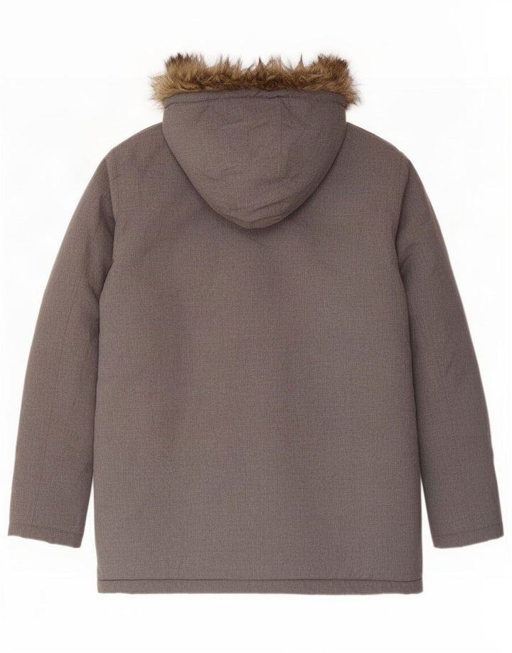 Męska kurtka parka z kapturem Jack & Jones UK 38, średnia szarość