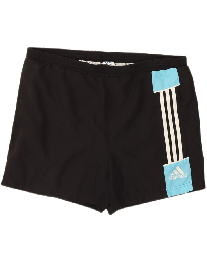 ADIDAS Mens Graphic Swimming Shorts Large Black Colourblock Polyester Vintage Adidas and Second-Hand Adidas from Messina Hembry 
