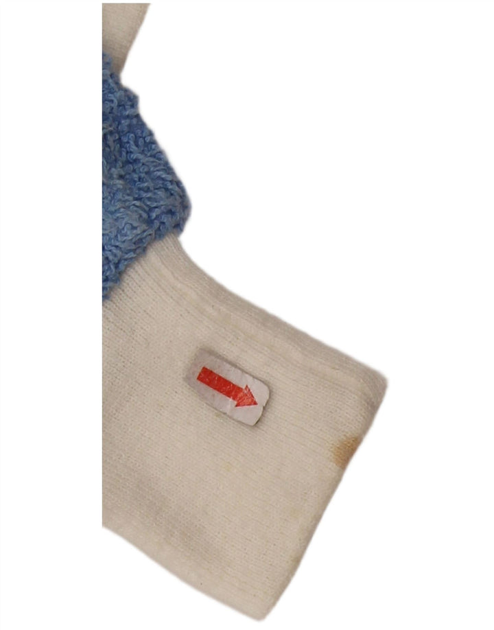 Sweter damski VINTAGE z dekoltem w łódkę UK 16, duży, niebieski, z blokami kolorów