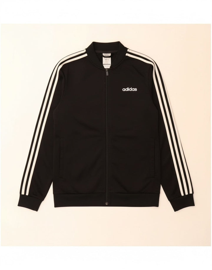 Adidas Męska bluza dresowa, mała, czarna, poliestrowa