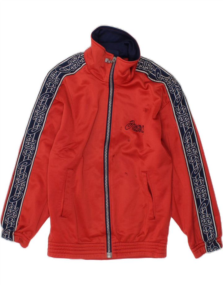 ASICS Boys Graphic Tracksuit Top Jacket 5-6 Years Red Colourblock Vintage Asics and Second-Hand Asics from Messina Hembry 