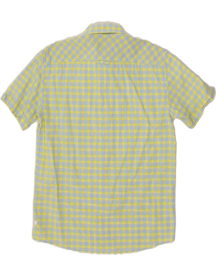 S.OLIVER Mens Short Sleeve Shirt Small Yellow Check Cotton Vintage S.Oliver and Second-Hand S.Oliver from Messina Hembry 