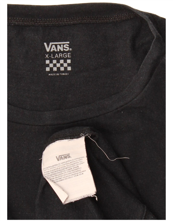 T-shirt damski VANS, UK 18 XL, czarny, bawełniany