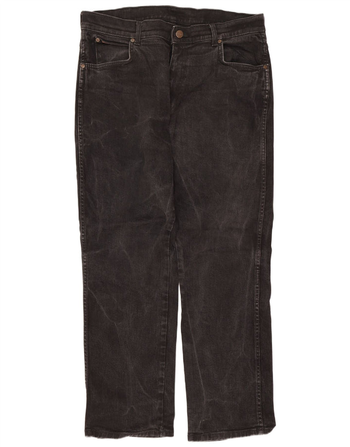 Męskie jeansy Wrangler Texas Stretch Straight W36 L30 Czarna bawełna