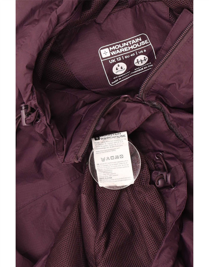 Damska kurtka przeciwdeszczowa z kapturem Mountain Warehouse UK 12, średni fiolet, poliamid