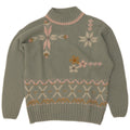 Sweter damski Maximilian z golfem UK 14 Średni zielony Fair Isle