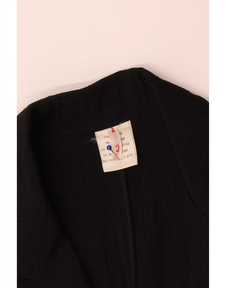 Dwurzędowa marynarka damska w stylu vintage, krótka, UK 16, duża czarna