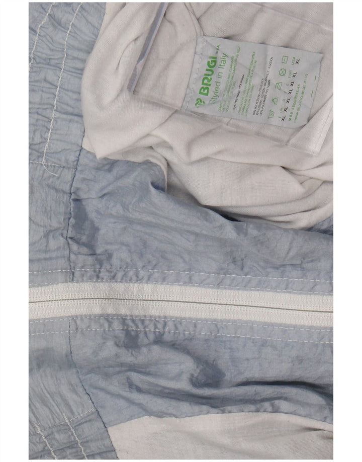 BRUGI Męska bluza dresowa o luźnym kroju z grafiką XL, niebieska, poliestrowa