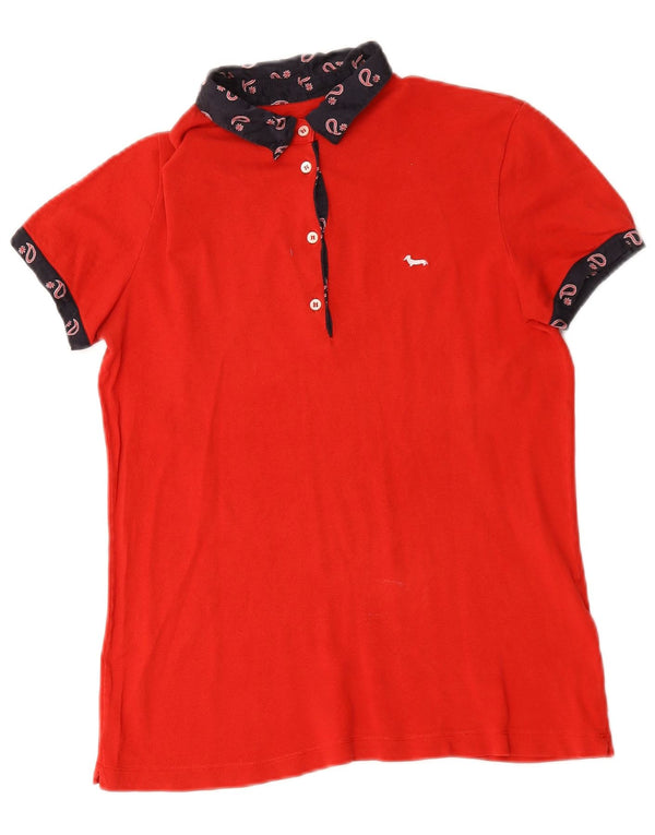 Damska koszulka polo Harmont & Blaine UK 12, średnia czerwona paisley