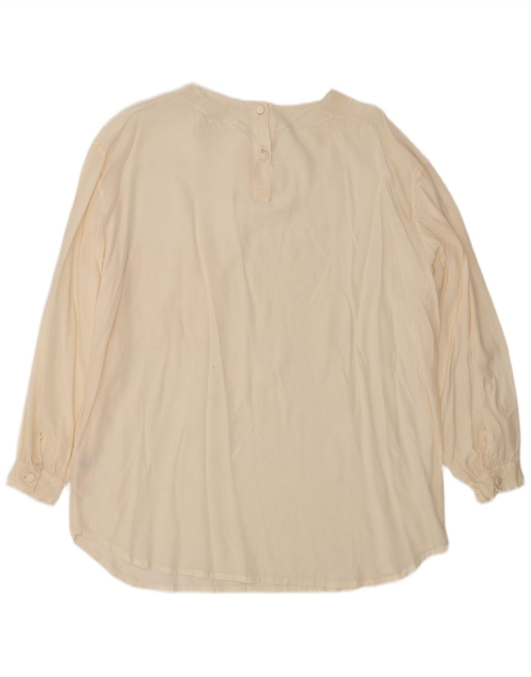 Damska bluzka oversize w stylu vintage, UK 14, średni, złamany biały jedwab
