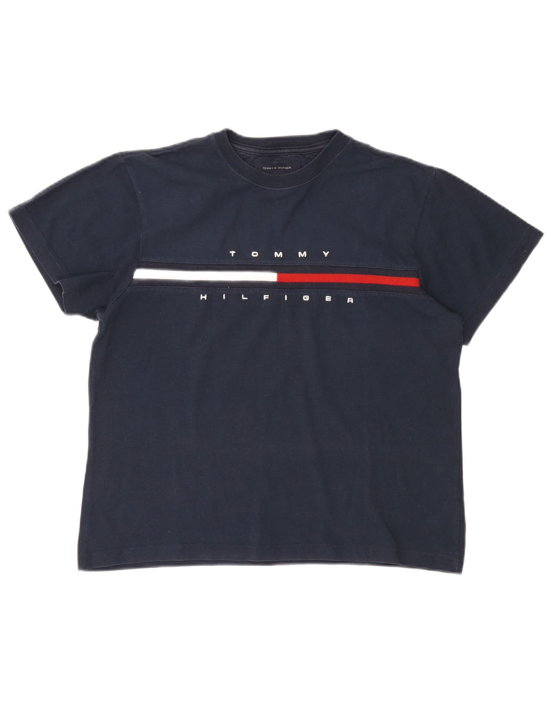 Damska koszulka oversize z grafiką Tommy Hilfiger Top UK 10, mała, granatowa