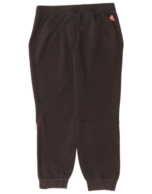 Damskie spodnie dresowe ADIDAS z grafiką Joggers UK 20/22 XL, czarna bawełna